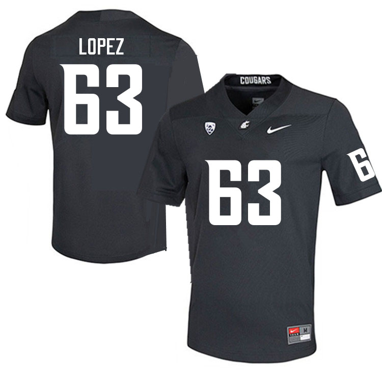 Washington State Cougars #63 Micah Lopez College Football Jerseys Sale-Charcoal